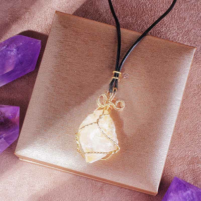 Olivenorma Natural Crystal Rough Handmade Pendant Necklace