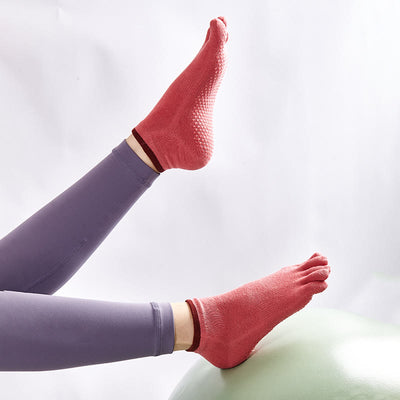 Olivenorma Solid Color Non Slip Grip Pilates Socks