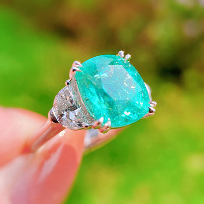 Olivenorma Large Square Paraiba Tourmaline Adjustable Ring