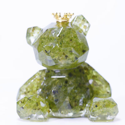 Olivenorma Crystal Gravel Resin Bear Ornament Gemstone Decoration