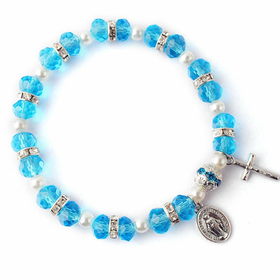 Olivenorma Faceted Crystal Christian Cross Bracelet