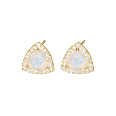 Olivenorma 925 Silver Triangle Shape Opal Earrings