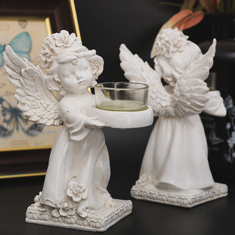 Olivenorma Resin Angel Desktop Ornaments Candle Holder