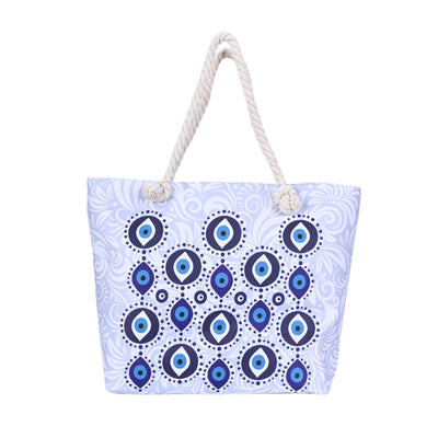 Olivenorma Blue Evil Eye Women Beach Tote Bag