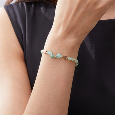 Olivenorma Irregular Natural Gravel Love Beaded Braided Bracelet