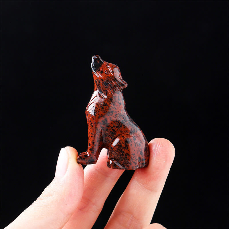 Olivenorma Natural Crystal Little Wolf Boy Gemstone Decoration - image 3
