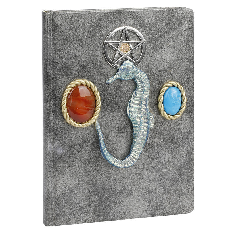 Olivenorma Red Agate Turquoise Seahorse Pattern Decorative Notebook