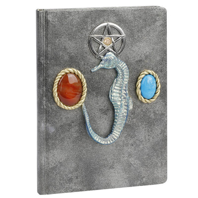 Olivenorma Red Agate Turquoise Seahorse Pattern Decorative Notebook