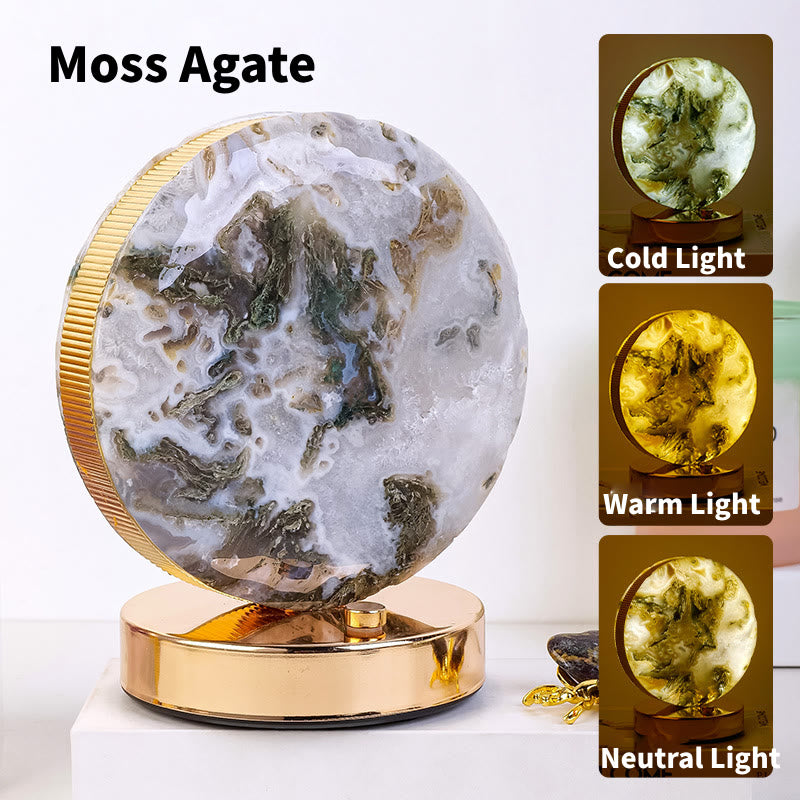 Olivenorma Natural Crystal Stone Table Night Lamp Gemstone Decoration