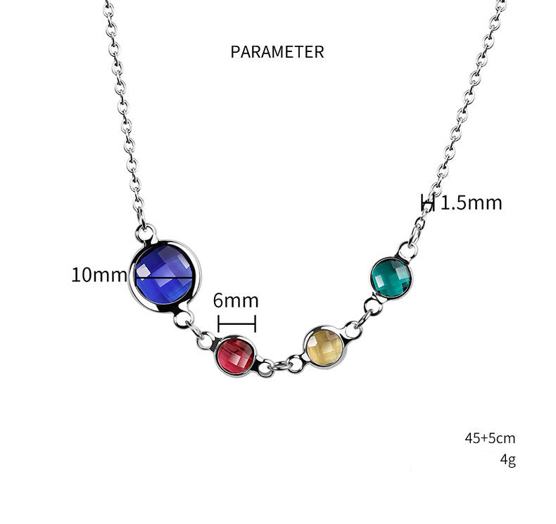 Olivenorma Optional Birthstone Zircon Beaded Pendant Necklace