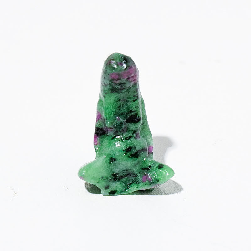 Olivenorma Natural Rough Stone Goddess Gaia Carving Gemstone Decoration - Ruby Zoisite - image 13