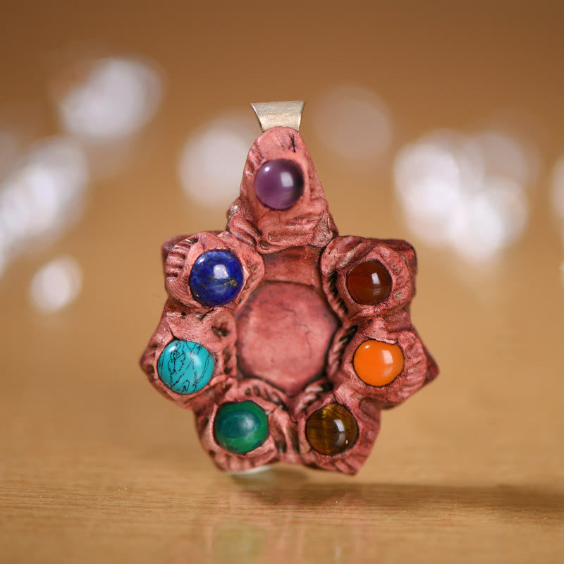 Olivenorma Natural 7 Chakra Red Pendant