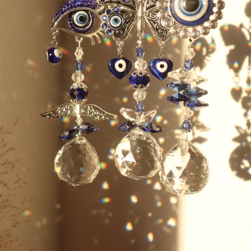 Blue Evil Eye Suncatcher Wind Chime