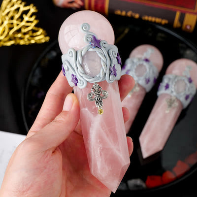 Olivenorma Natural Rose Quartz Crystal Wands