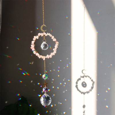 Olivenorma Crystal Circle Moon Healing Suncatcher