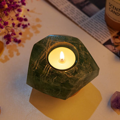 Olivenorma Green Fluorite Polish Candle Holder Natural Stone