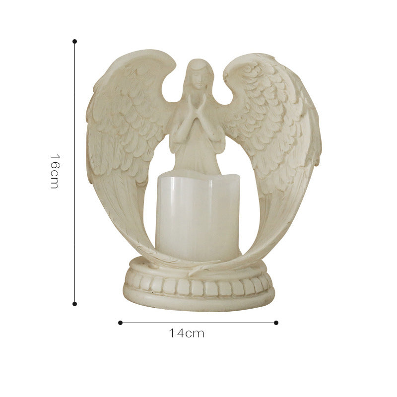 Olivenorma Nordic Pure White Wings Praying Angel Candle Holder