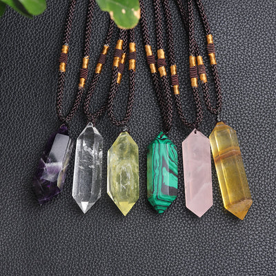 Olivenorma Natural Crystal Amethyst Healing Necklace