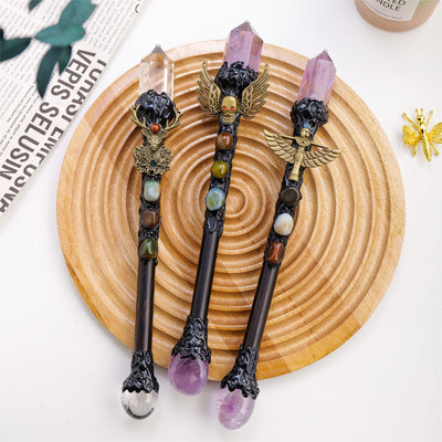 Olivenorma Natural Stone Magic Column Cosplay Halloween Crystal Wands