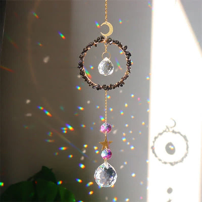 Olivenorma Crystal Circle Moon Healing Suncatcher