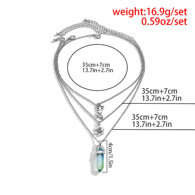 Olivenorma Electroplated Color Artificial Crystal Frog Flower Pendant Necklace Set