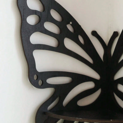 Olivenorma Butterfly Shaped Floating Corner Wall Holder Crystal Shelf