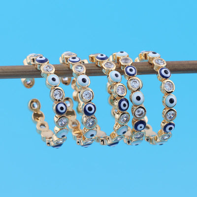 Olivenorma Colorful Evil Eye White Zircon Adjustable Ring