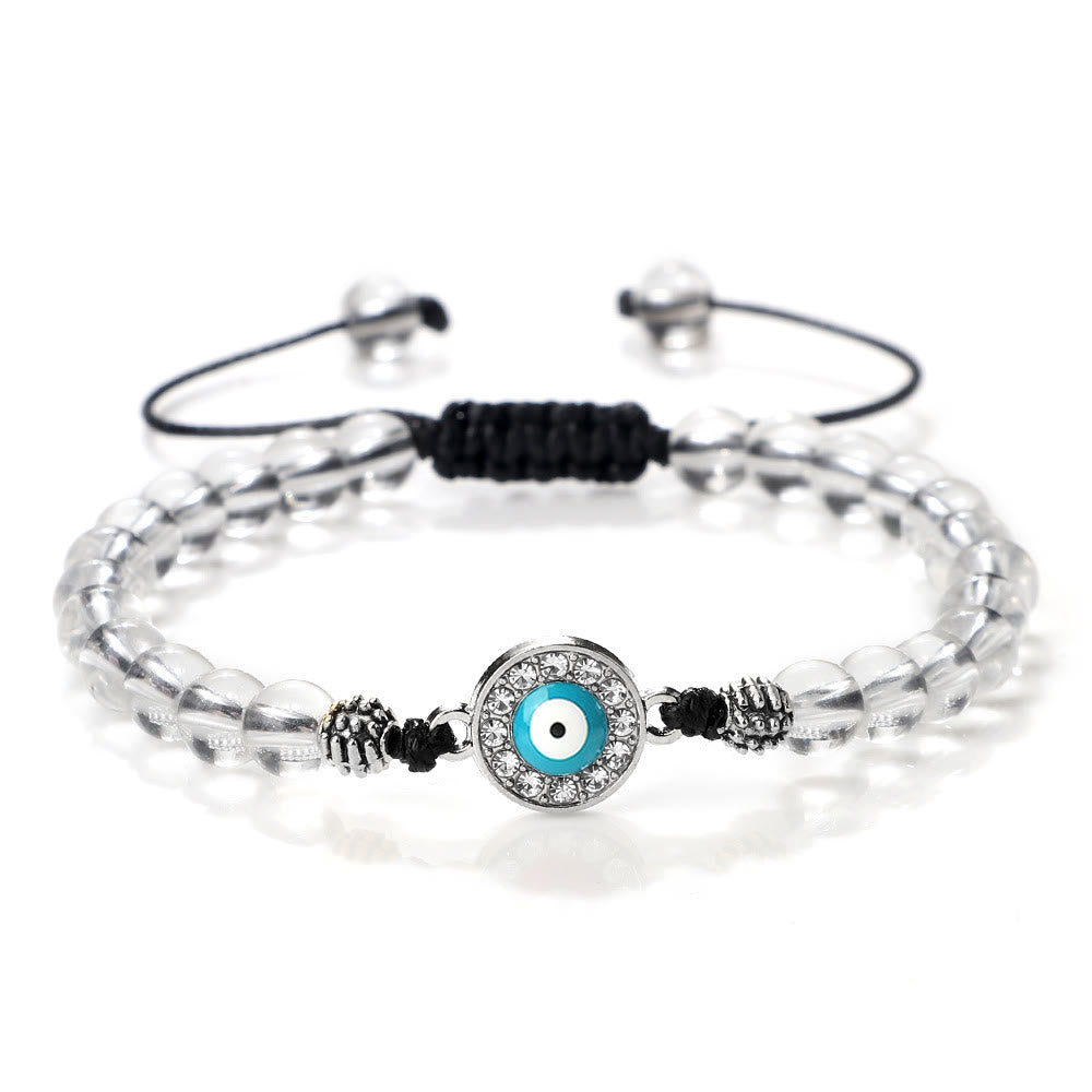 Olivenorma 6mm Natural Stone Zircon Beads Evil Eye Bracelet