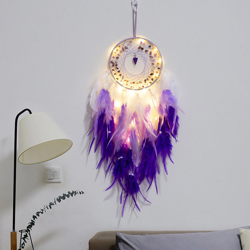 Olivenorma Amethyst Gravel Pendulum Pendant Purple Dream Catcher