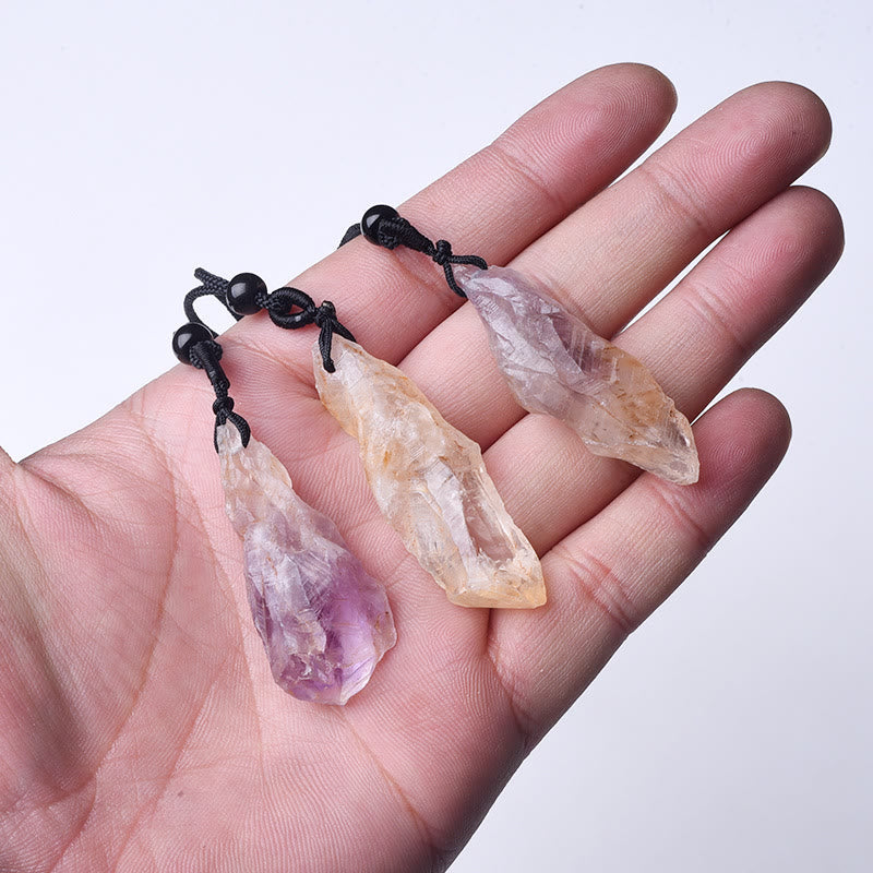 Olivenorma Natural Super Seven Crystal Pendant Necklace