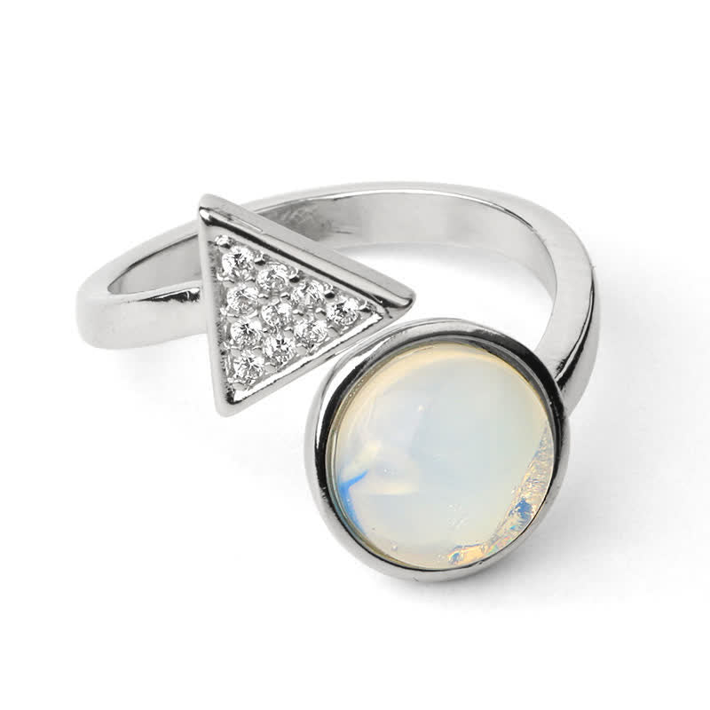 Olivenorma Geometric Shape Natural Crystal Adjustable Ring