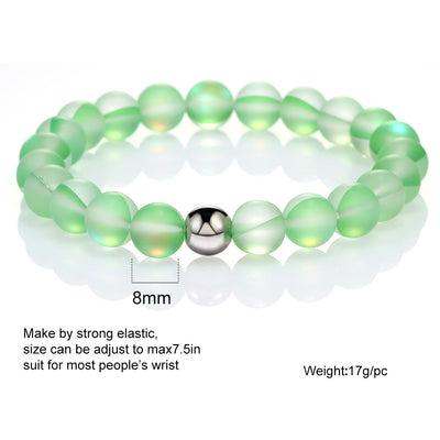 Olivenorma Green Crystal Glass Bead Bracelet