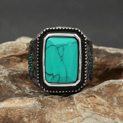 Olivenorma Vintage Turquoise Eagle Indian Ring