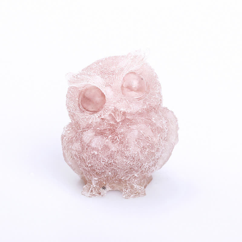 Olivenorma Natural Crystal Resin Owl Gemstone Decoration