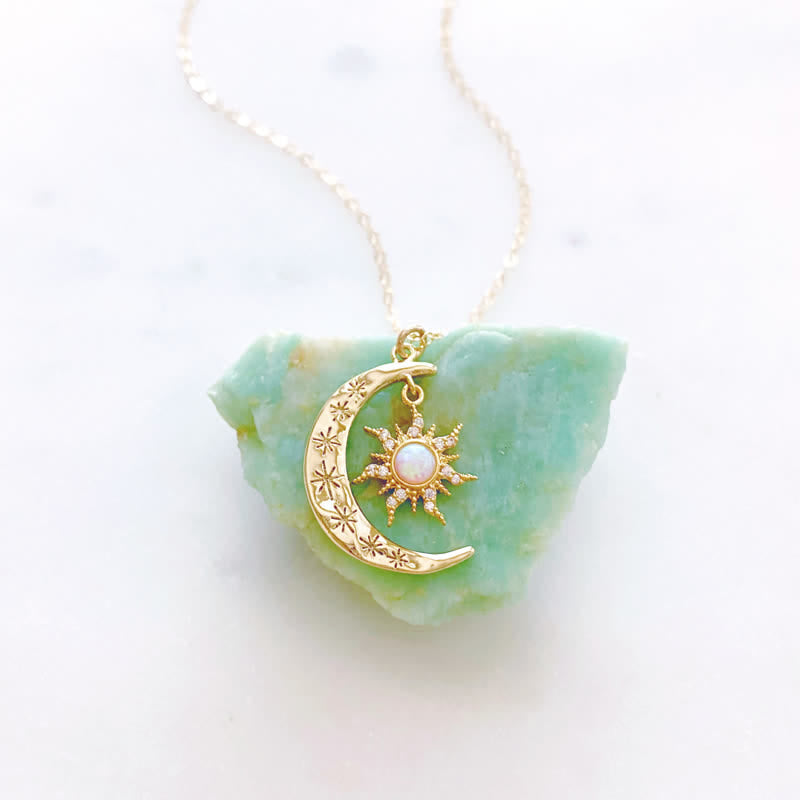 Olivenorma Opal Sun and Moon Necklace