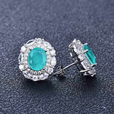 Olivenorma Flowers Paraiba Tourmaline Jewelry Set