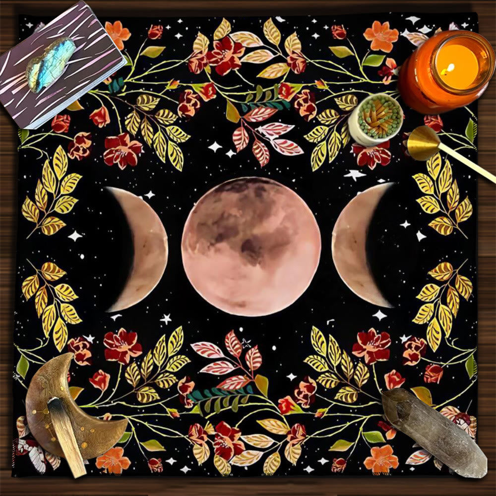 Olivenorma Astrology Flowers Moon & Sun Cloth Tarot Tablecloth