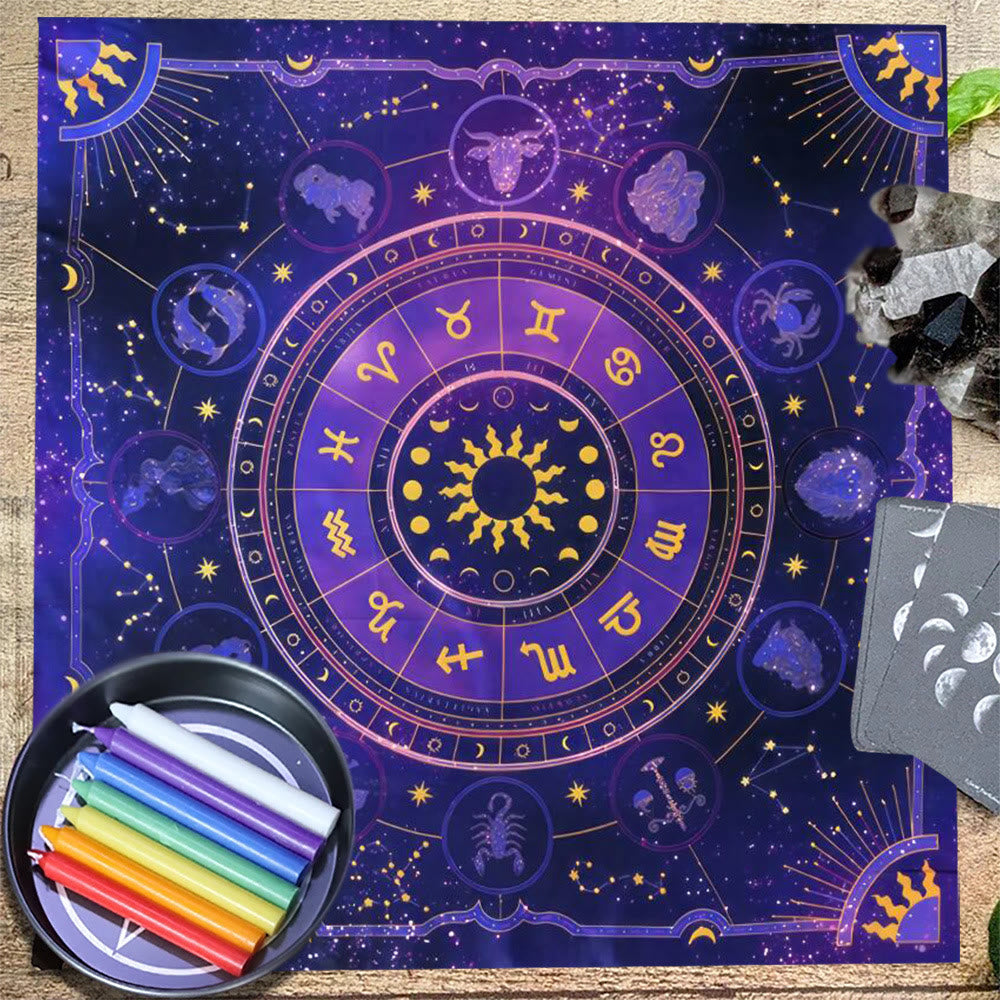 Olivenorma Constellations Zodiac Signs Divination Tarot Tablecloth