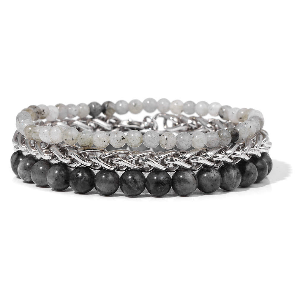 Olivenorma "Peace And Calm" Labradorite Bracelet Set