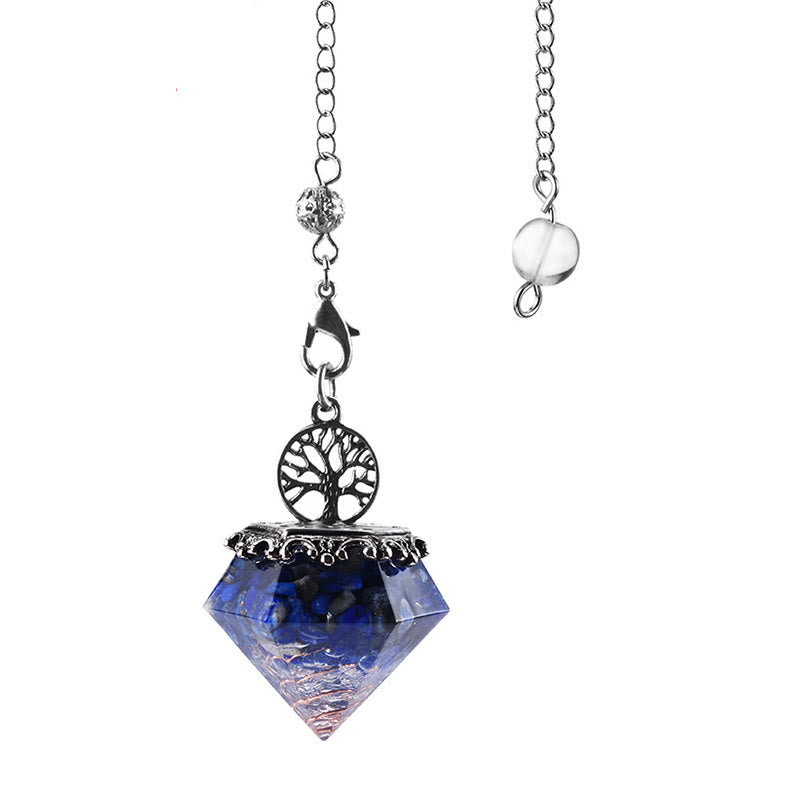 Olivenorma Natural Crystal Geometric Tree of Life Pendulum