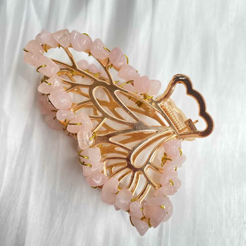 Amethyst Or Rose Quartz Butterfly Shape Hairpin