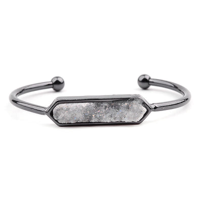 Olivenorma Natural Crystal Cluster Metal Copper Cuff Bracelet