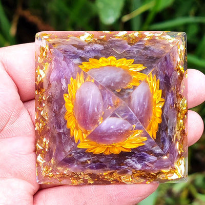 (Clearance 30% OFF / CODE: OFF30) - Olivenorma Lepidolite Stone Orgone Pyramid