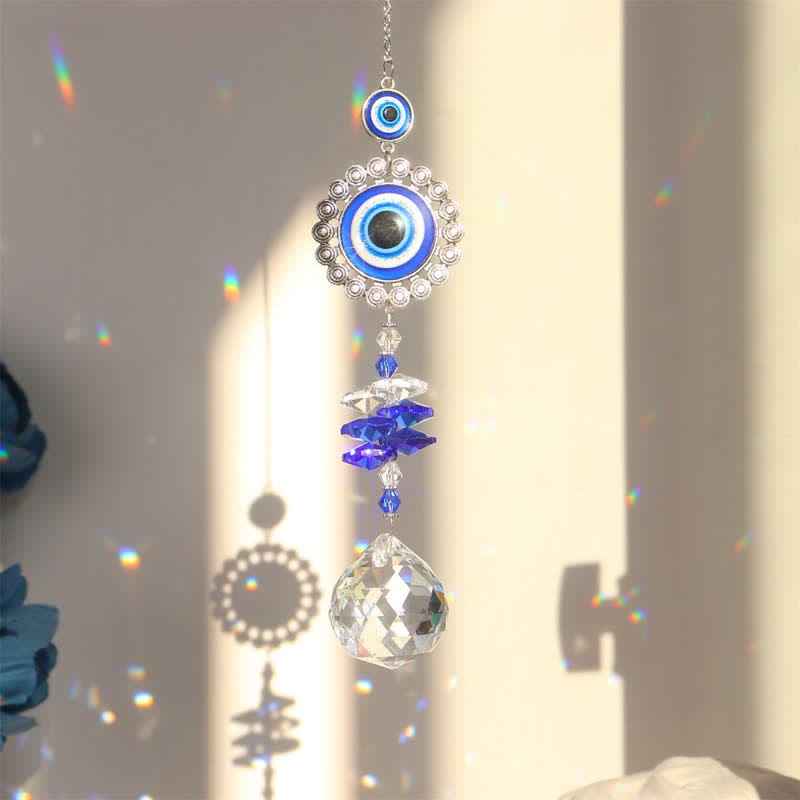 Blue Evil Eye Suncatcher Wind Chime