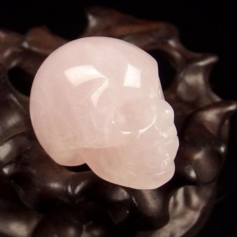 Rose Quartz Crystal Skull Decoration