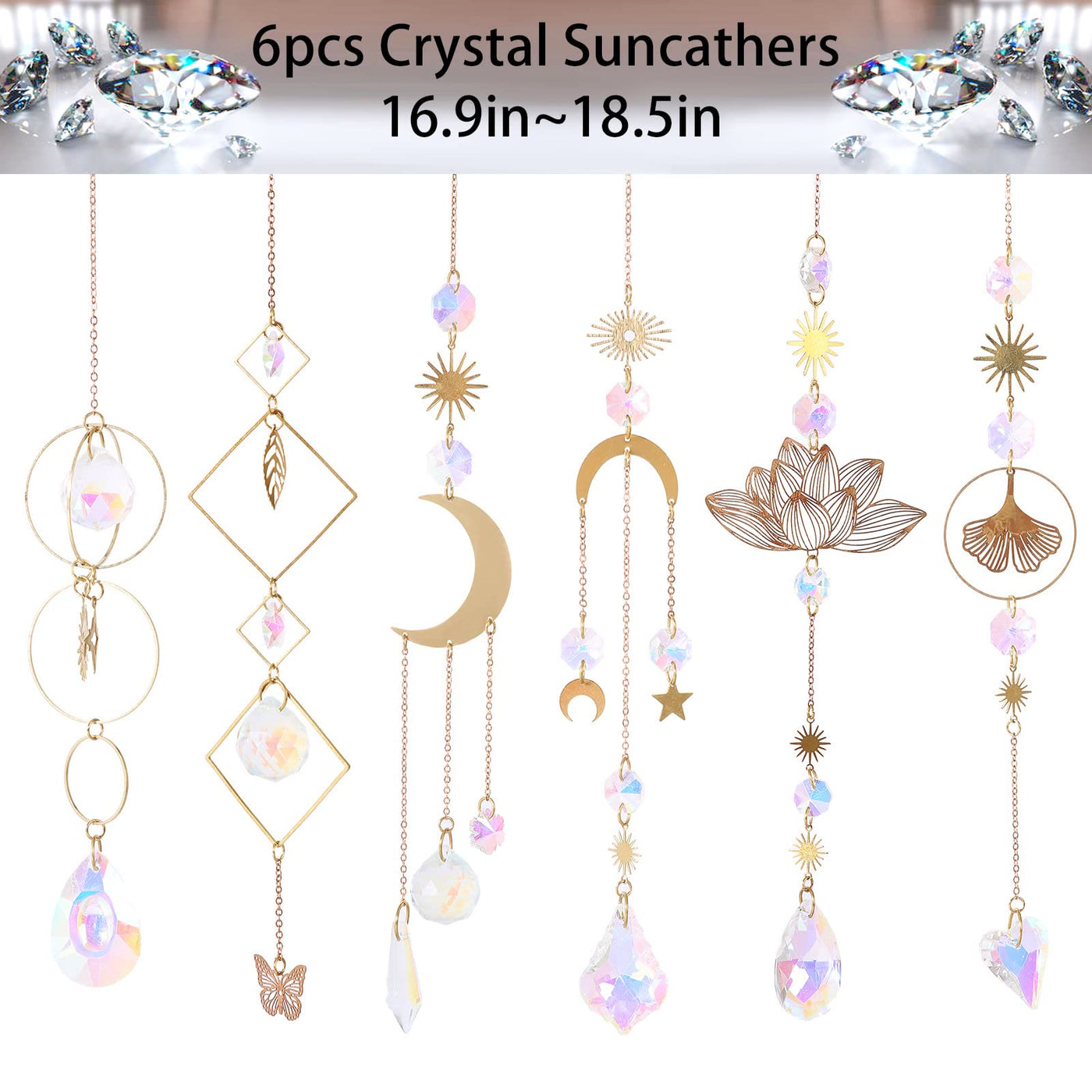 Olivenorma Angel Aura Quartz 6Pieces Lotus Wind Chime