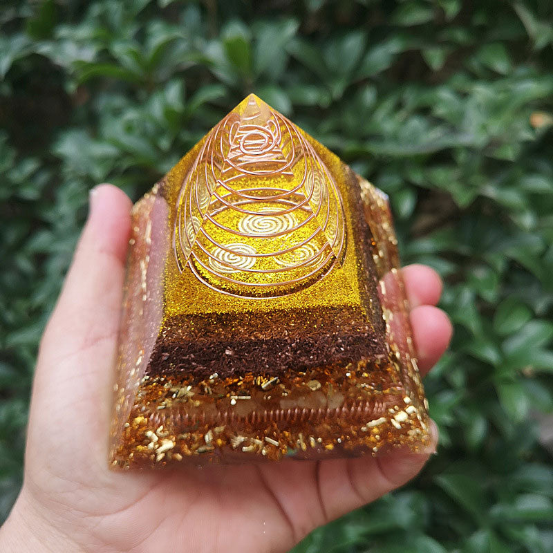 Olivenorma Clear Crystal Orgone Pyramid