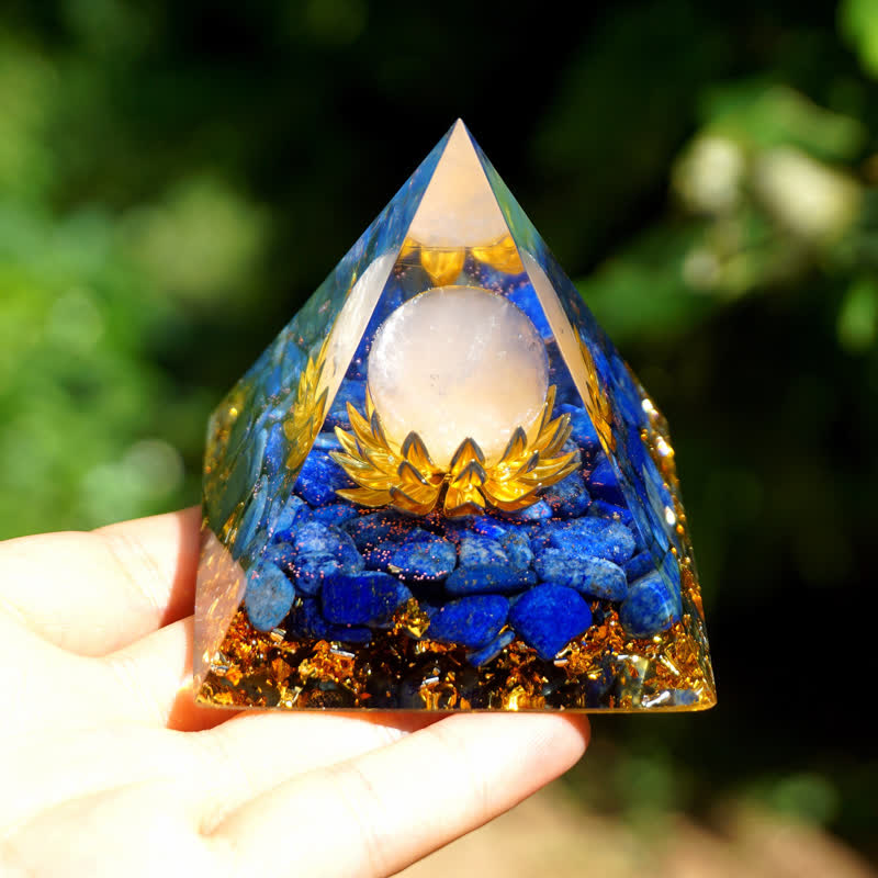 Olivenorma Rose Quartz Sphere Lapis Lazuli Lotus Orgone Pyramid