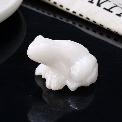 Olivenorma Natural Gemstone Carved Frog Statue Gemstone Decoration