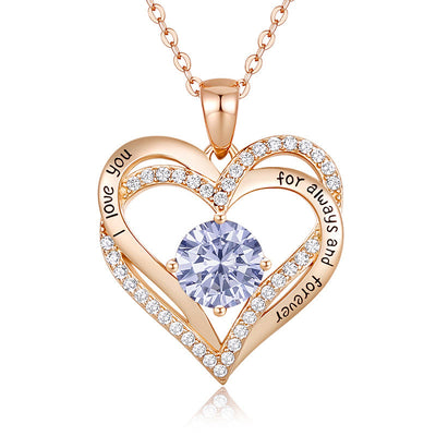 Olivenorma "I love you for always and forever" - Birtshtone Heart Necklace